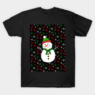 SNOWFLAKES And Snowman Christmas T-Shirt